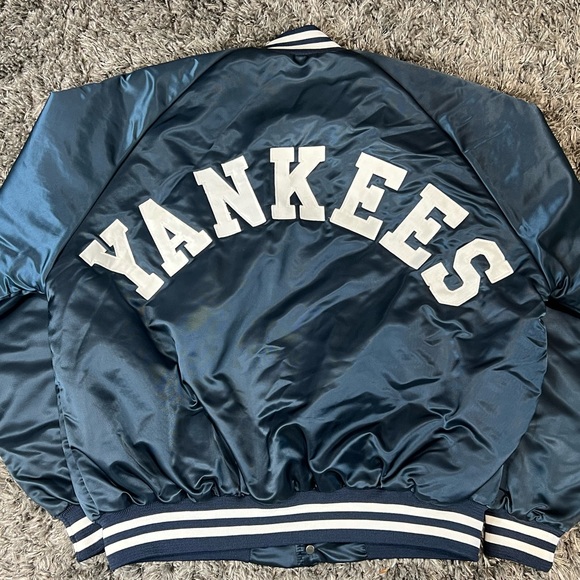 Vintage Rare New York Yankees Chalkline Satin Jacket XL MLB 90s Spellout - Picture 7 of 10